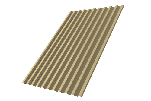 Профнастил С21R 0,4 PE RAL 1014 слоновая кость