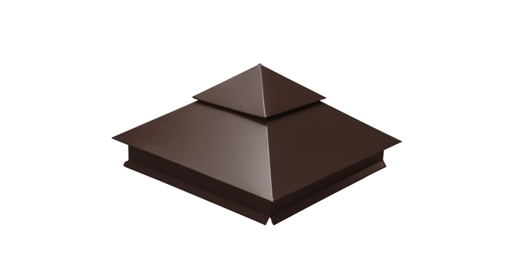 Колпак на столб двойной 390х390мм 0,45 PE с пленкой RR 32 темно-коричневый