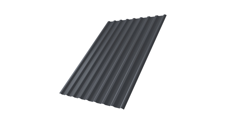 Профнастил С20R 0,5 Satin Мatt RAL 7024 мокрый асфальт