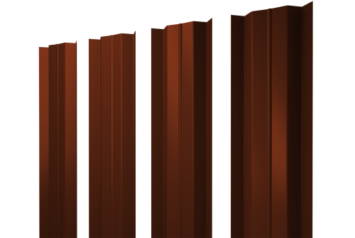 Штакетник М-образный В с прямым резом 0.45 PE RAL 3009 оксидно-красный