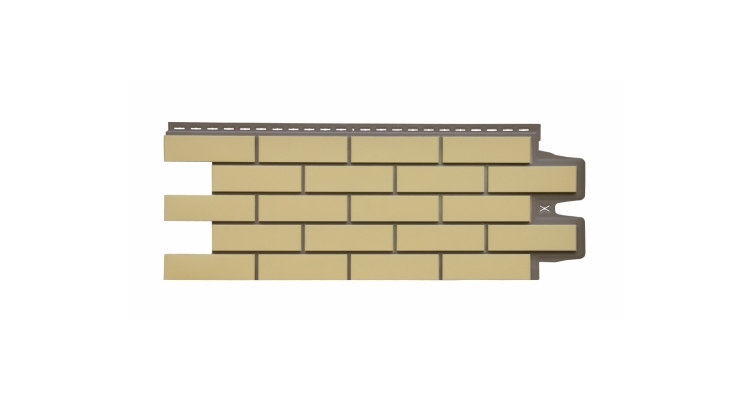 Фасадная панель Grand Line Клинкерный кирпич Design Plus ваниль с темно-бежевым швом