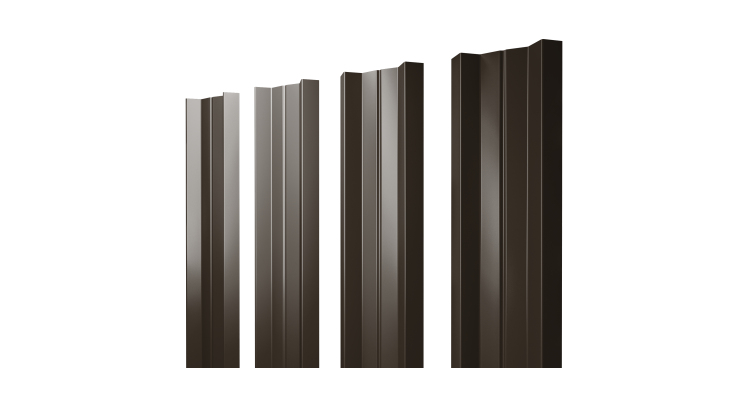 Штакетник М-образный A с прямым резом 0.45 PE RR 32 темно-коричневый