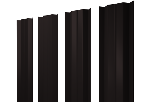 Штакетник М-образный В с прямым резом 0.45 PE RAL 9005 черный