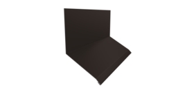 Планка примыкание верхнее к стене фальц Grand Line 150х130х20 0,45 PE с пленкой RR 32 темно-коричневый (3м)