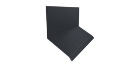 Планка примыкание верхнее к стене фальц Grand Line 150х130х20 0,45 Drap TX RAL 7024 мокрый асфальт (2м)