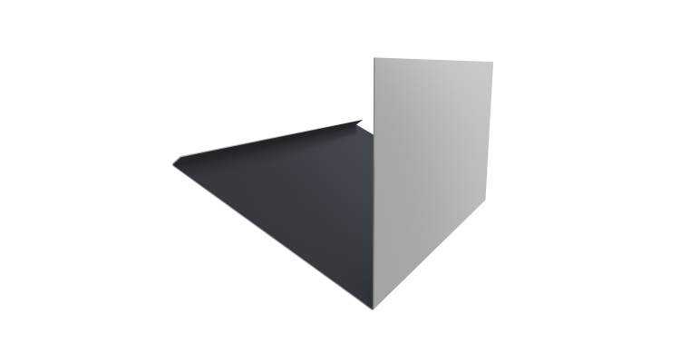 Планка примыкание верхнее к трубе фальц Grand Line 0,5 Satin с пленкой RAL 7024 мокрый асфальт (3м)