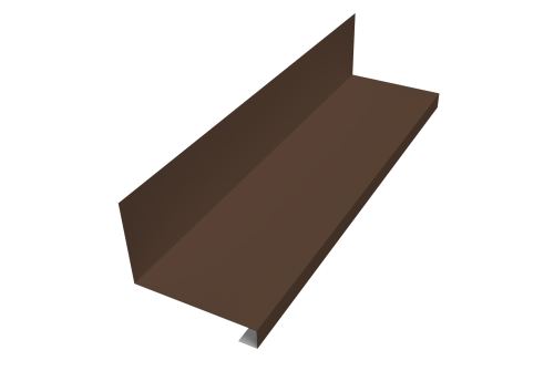 Планка примыкание нижнее к трубе фальц Grand Line 0,5 Drap TX RAL 8017 шоколад (2м)