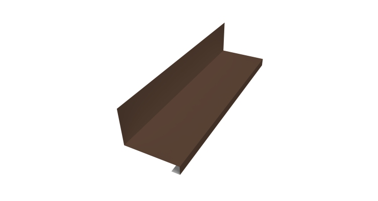 Планка примыкание нижнее к трубе для Кликфальц Pro 0,45 PE с пленкой RAL 8017 шоколад (3м)