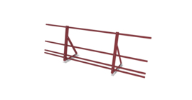 Ограждение кровельное со снегозадержателем на фальц Optima 0,65х2м RAL 3011